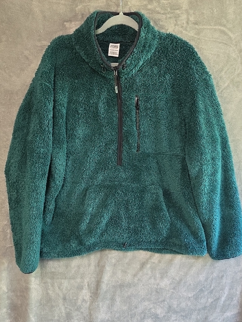 PINK Victoria's Secret  Green Half-Zip Pullover. XL